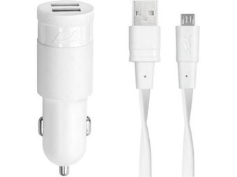 Carregador isqueiro rivacase 12w + cabo micro usb branco (va4222wd1)