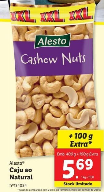 Lidl Cajú alesto promoção