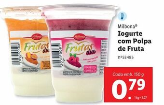 Iogurte com polpa milbona