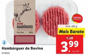 Lidl Hambúrguer bovino promoção