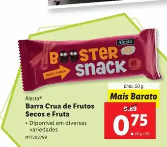 Lidl Barra de cereal sem glúten alesto promoção
