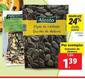 Lidl Semente de abóbora alesto promoção