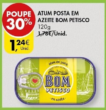 Pingo Doce Atum Posta em Azeite Bom Petisco 120g promoção
