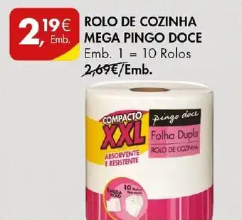 Pingo Doce Rolo de Cozinha Mega Pingo Doce 1=10 Rolos promoção