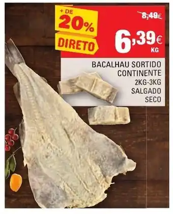 Bacalhau Sortido Continente 2kg-3kg Salgado Seco
