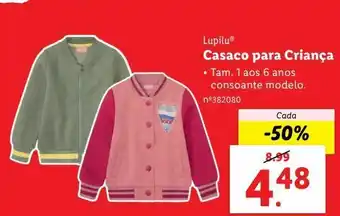 Lidl Casaco lupilu promoção