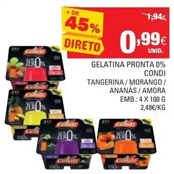 Continente Gelatina Pronta 0% Condi 4x100g promoção
