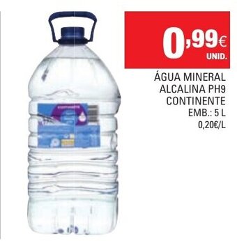 Continente Água Mineral Alcalina PH9 Continente 5L promoção