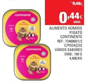 Continente Alimento Húmido P/Gato Continente 100g promoção