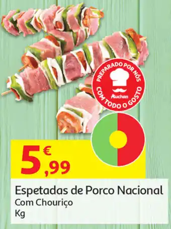 Auchan Espetada de Porco Nacional com Chouriço promoção