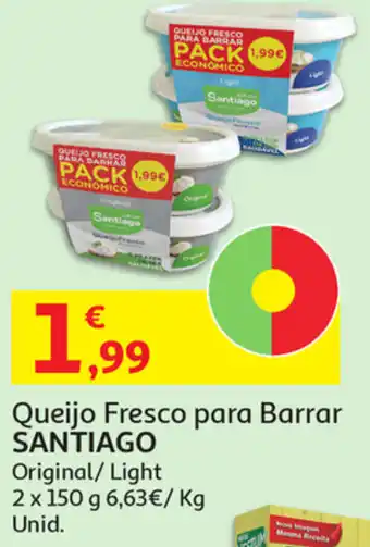 Queijo Fresco para Barrar Santiago 2x150g