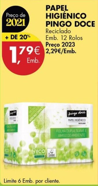 Pingo Doce Papel Higiénico Pingo doce promoção