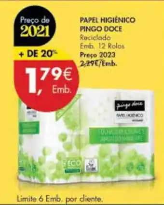 Pingo Doce Papel Higiénico Pingo doce 12 Rolos promoção