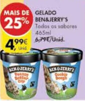 Pingo Doce Gelado Ben & Jerry's 465ml promoção