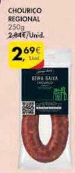 Pingo Doce chourico Regional 250g promoção