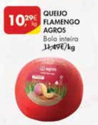 Pingo Doce Queijo Flamengo Agros 1kg promoção