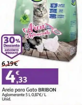 Auchan Areia p/ gato bribon aglomerante 5l promoção