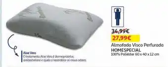 Auchan Almofada visco perfurada 100% pol. 60x40x12cm bamboo promoção