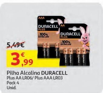 Auchan Pilha alcalina duracell promoção