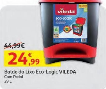 Auchan Balde lixo eco-logic vileda com pedal 39lt promoção