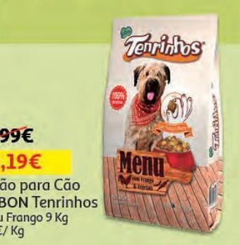 Auchan Ração cão tenrinhos bribon menu frango 9 kg promoção
