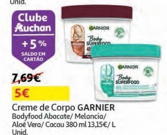 Auchan Creme corpo garnier promoção