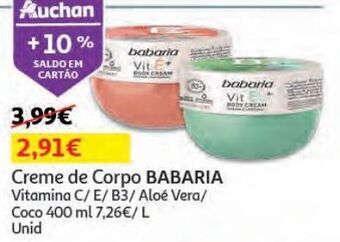 Auchan Creme corpo babaria promoção