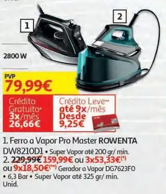 Auchan Gerador a vapor rowenta promoção