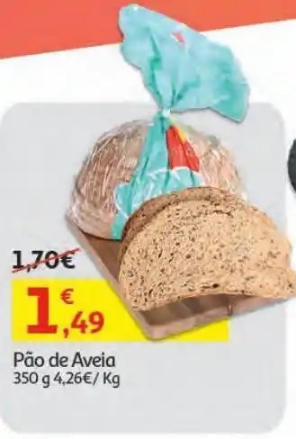 Auchan Pão de aveia 350 gr museu do pão promoção