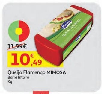 Auchan Queijo flamengo mimosa barra inteiro kg promoção