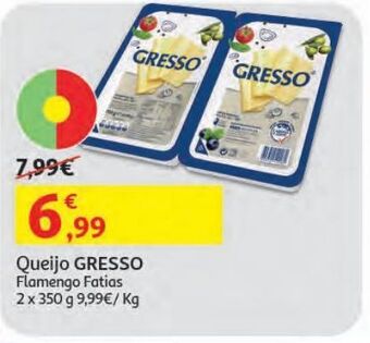 Auchan Queijo gresso flamengo fatias 2x350g promoção