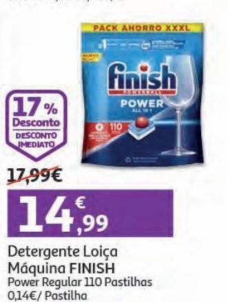 Auchan Det.loiça máquina finish power regular 110p promoção