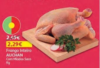 Auchan Frango inteiro auchan c/miúdos saco 1un kg promoção
