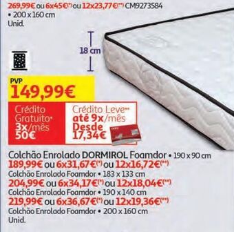 Auchan Colchão enrolado dormirol promoção