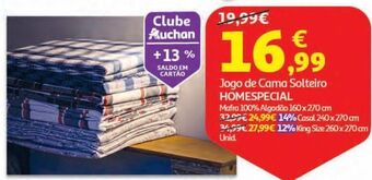 Auchan Jogo cama solteiro homespecial promoção