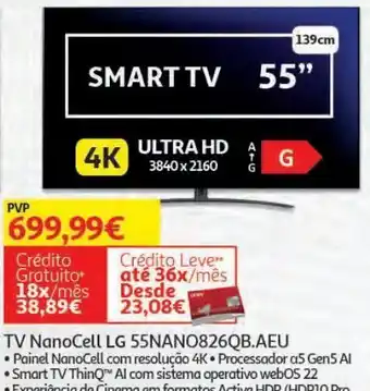 Auchan Tv nanocell lg 55nano826qb.aeu promoção