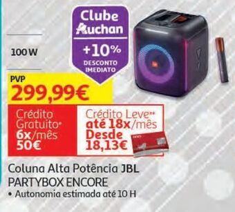 Auchan Coluna alta potência jbl partybox encore promoção