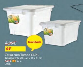 Auchan Caixa c/tampa fapil promoção