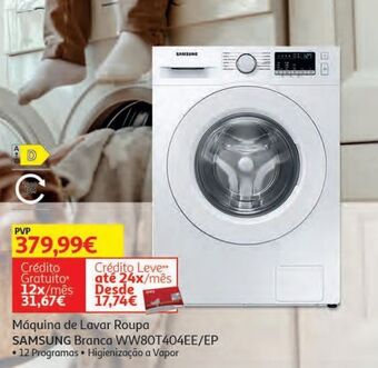 Auchan Maquina lavar roupa samsung branco ww80t4040ee/ep promoção