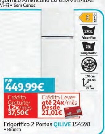 Auchan Frigorifico 2 portas qilive promoção