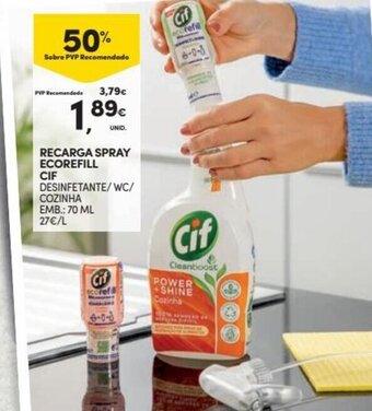 Continente Recarga Spray Ecorefill Cif 70ml promoção