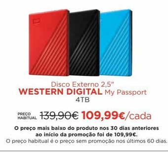 El Corte Inglés Disco externo promoção