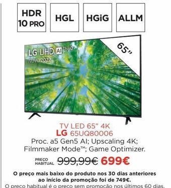 El Corte Inglés Tv 65'' led lg promoção