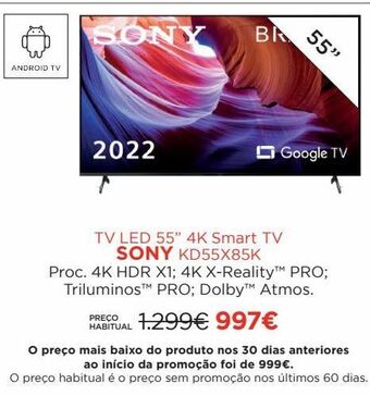El Corte Inglés Tv 55'' led sony promoção