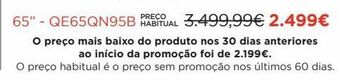 El Corte Inglés Tv 65'' led samsung promoção