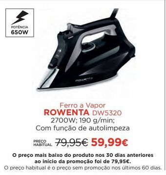 El Corte Inglés Ferro de engomar rowenta promoção
