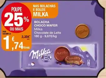 Intermarché Bolacha Choco Wafer Milka 180g promoção