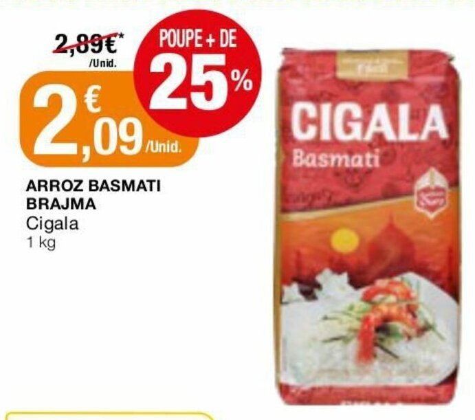 Promoção Arroz Basmati Brajma Cigala 1kg em Intermarché