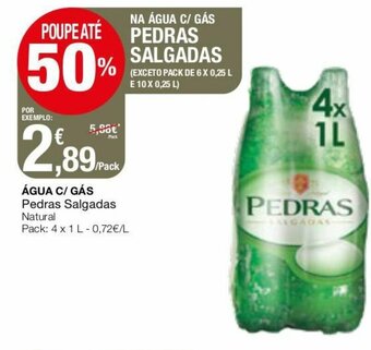 Intermarché Água C/ Gás Pedras Salgadas 4x1L promoção