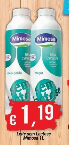 Leite sem lactose mimosa